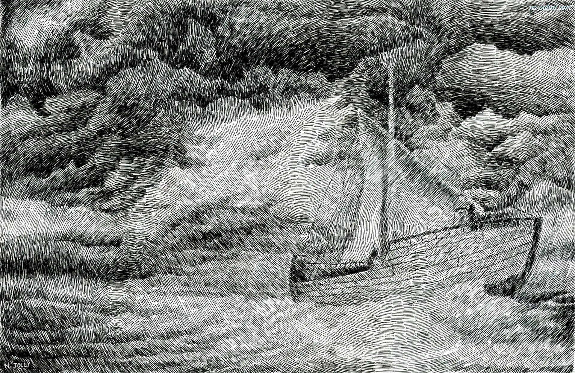 Morze, Nicolas Jolly, Reprodukcje Obrazów, Łódka